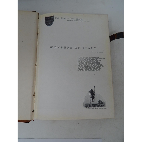 126 - Leather Bound Book: Wonders of Italy 1950.