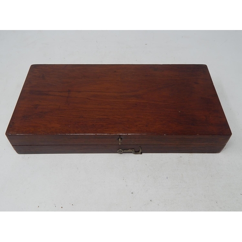 127 - Late C19th Inlaid Crib Board/Box with Lidded interior containing ivory & wooden pegs 26cm wide toget... 