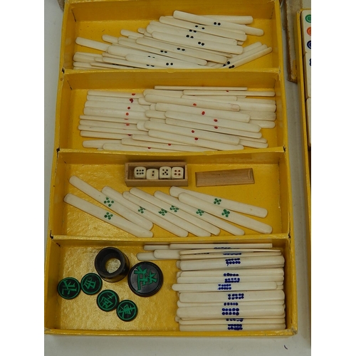 128 - 1920's Mah Jongg Set complete with all tiles, pegs, counters, dice & guide, contained within origina... 