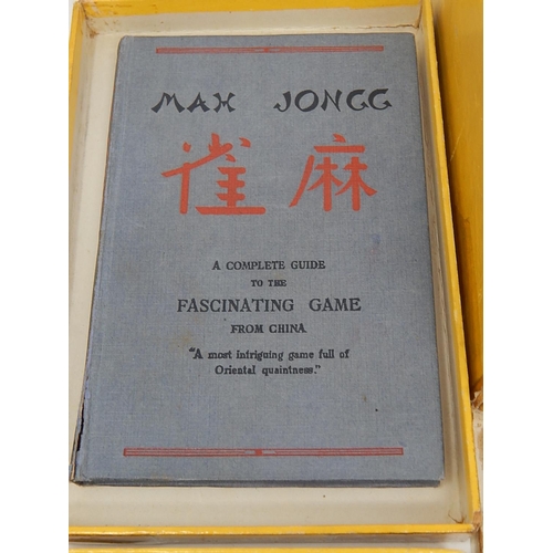 128 - 1920's Mah Jongg Set complete with all tiles, pegs, counters, dice & guide, contained within origina... 