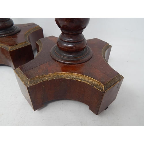 130 - Pair of Georgian Barley Twist Candlesticks: Measuring 33cm high.