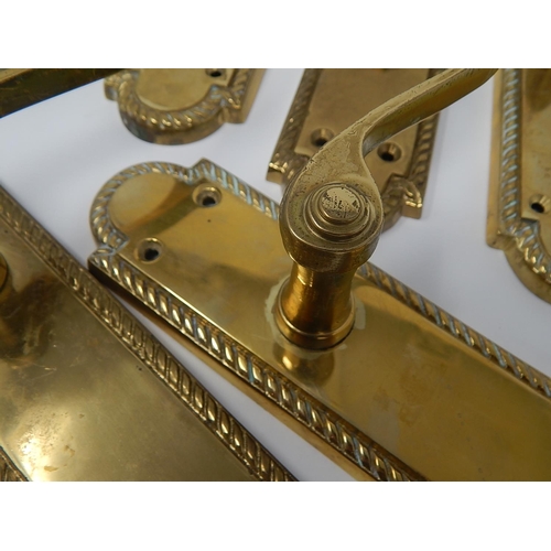 143 - Solid Brass Door Plates & Handles (6)