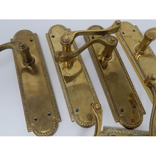 143 - Solid Brass Door Plates & Handles (6)