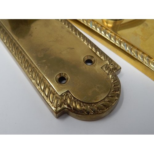 143 - Solid Brass Door Plates & Handles (6)