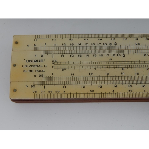 144 - 1950's Unique Universal II Slide Rule in Original Fitted Case.