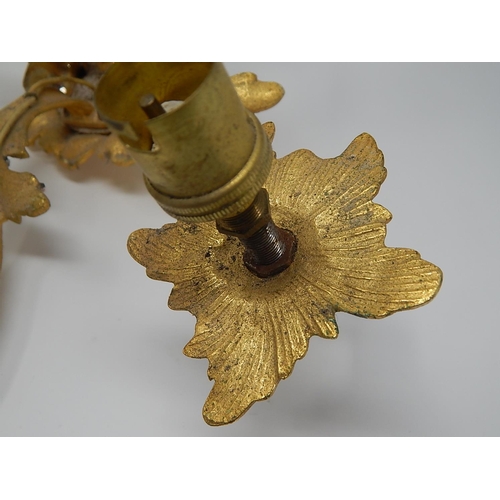 163 - Ormolu Five Branch Chandelier with Ceiling Rose: Measures 42cm diameter x 34cm high.