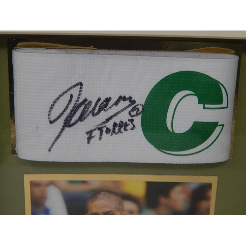 171 - FERNANDO TORRES: Atletico Madrid June 2005 Signed Captains Armband with Photograph: Measures 35cm x ... 