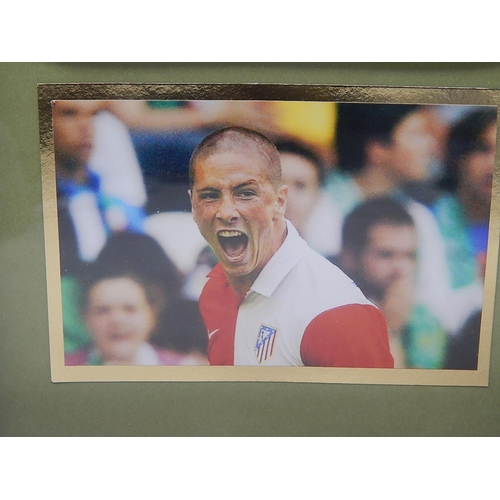 171 - FERNANDO TORRES: Atletico Madrid June 2005 Signed Captains Armband with Photograph: Measures 35cm x ... 