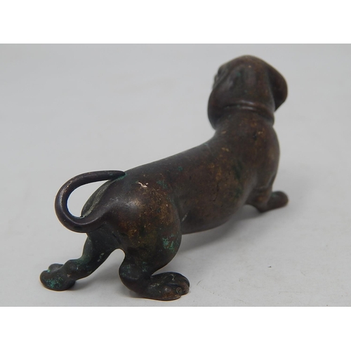 178 - Antique Bronze Dachshund . Measures 7.5cm