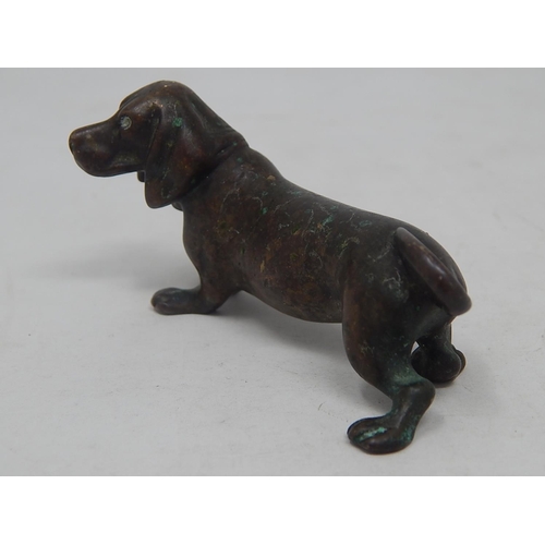 178 - Antique Bronze Dachshund . Measures 7.5cm