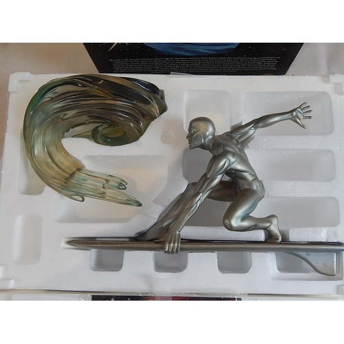 183 - Large Marvel Comics Silver Surfer Figure 921/2500 by Sculptor Mike Cusanelli with COA in Original Pa... 