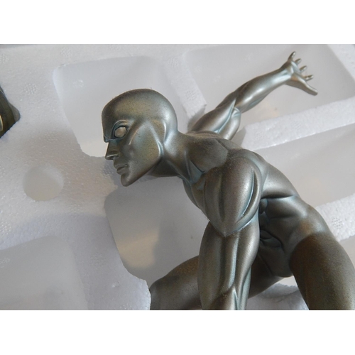 183 - Large Marvel Comics Silver Surfer Figure 921/2500 by Sculptor Mike Cusanelli with COA in Original Pa... 