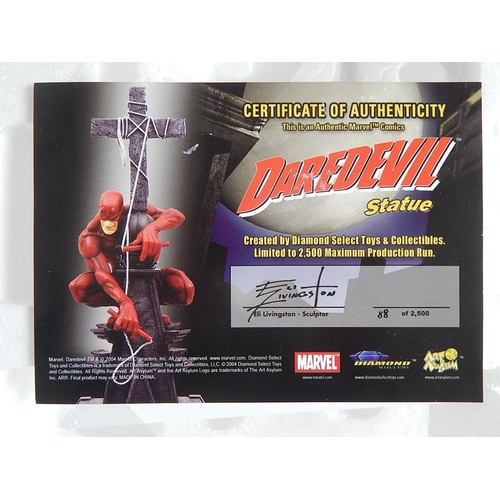 184 - Large Marvel Comics Daredevil Statue 88/2500 by Sculptor Eli Livingston with COA in Original Packagi... 