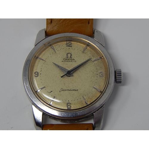 7 - Gentleman's Omega Automatic Seamaster Wristwatch 1954: Stainless Steel Case with original Dauphine H... 