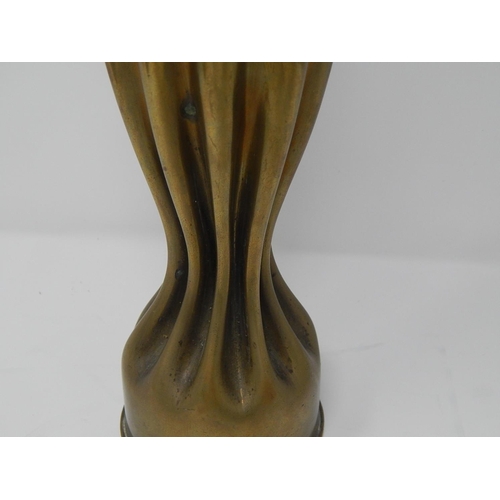 401 - WWI: Large Trench Art Vase Formed From A Shell Case: Measures 34cm High.