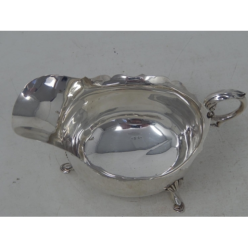 19 - Large Silver Gravy Boat: Hallmarked Birmingham 1926 by S. Blanckensee: Measures 16.2cm