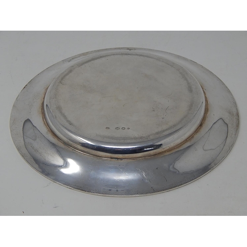 22 - Large Dutch Hallmarked Silver Dish of Plain Circular Form with Gadrooned Rim, Measures 8