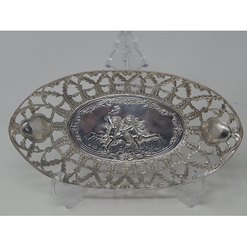 25 - 19th Century Hallmarked Silver Table Centre Basket of Pierced Form with Scrolled Garland Decoration ... 