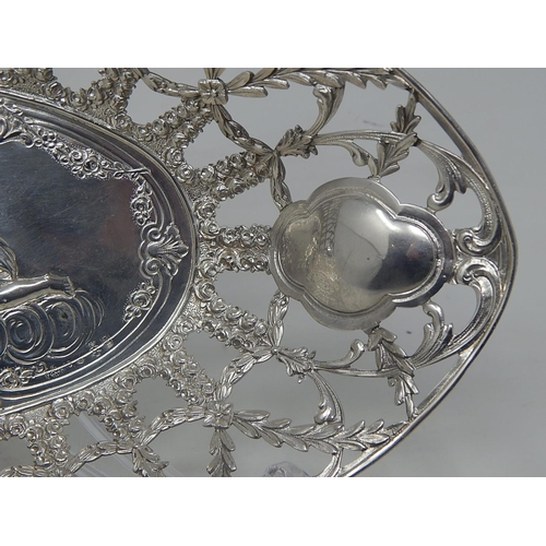 25 - 19th Century Hallmarked Silver Table Centre Basket of Pierced Form with Scrolled Garland Decoration ... 