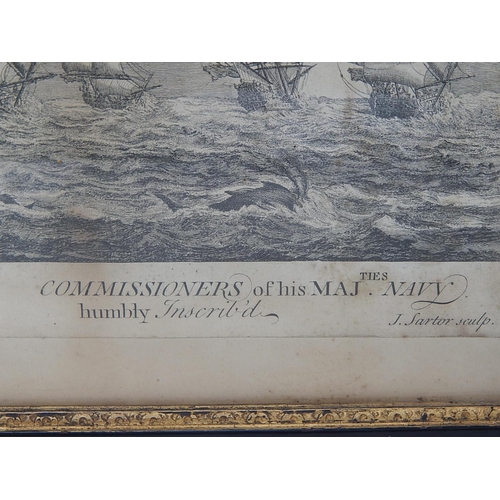 407 - NAVAL INTEREST: George I Plate c.1715: Seascape with Ships on rough water: Plate 13: After Thomas Ba... 