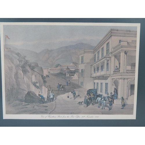 408 - Five C19th Coloured Prints of Hong Kong: Framed & Glazed with makers labels to reverse: Each Measuri... 