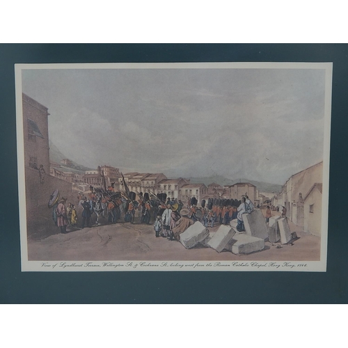 408 - Five C19th Coloured Prints of Hong Kong: Framed & Glazed with makers labels to reverse: Each Measuri... 