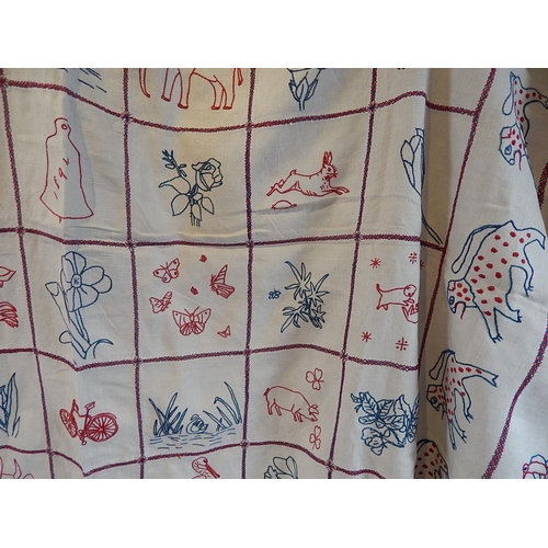 422 - Rare Victorian Bedspread: Started in 1894 by Miss L. Cook who died in 1927 & completed by her neice ... 