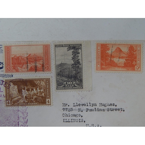 304 - Bermuda: 1938 FFC Baltimore to Bermuda bearing various National Parks adhesive (25c) to Illinois, se... 