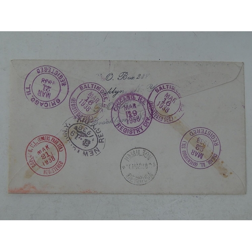 304 - Bermuda: 1938 FFC Baltimore to Bermuda bearing various National Parks adhesive (25c) to Illinois, se... 