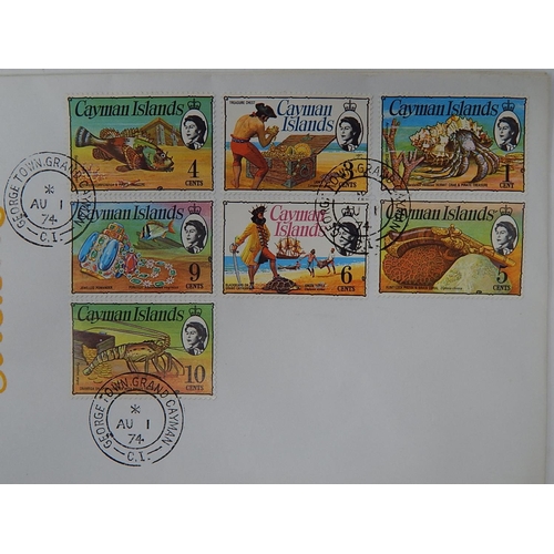 309 - Cayman Islands: 1974 definitive set complete on 2 unaddressed illustrated FDCs. SG 346 - 59. Cat £42... 