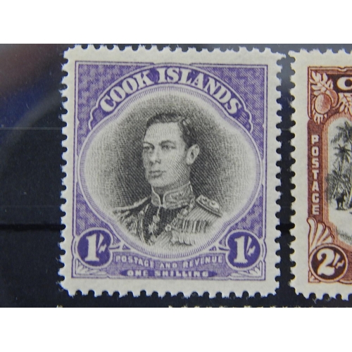 311 - Cook Islands: 1938 - 43 1/-, 2/- and 3/- pictorials mint. SG 127 - 9. Cat £85.