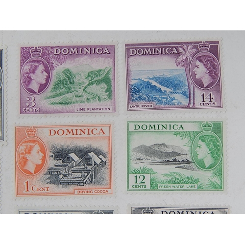 315 - Dominica: 1954 - 62 pictorials set um, 1954 vals only. SG 140 - 58. Cat £50+