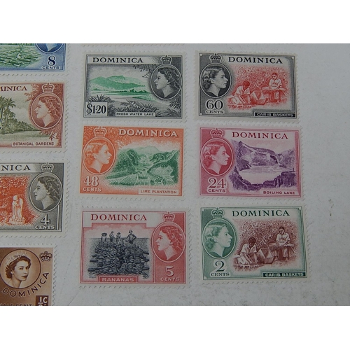 315 - Dominica: 1954 - 62 pictorials set um, 1954 vals only. SG 140 - 58. Cat £50+