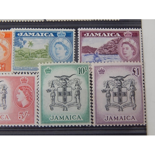 332 - Jamaica: 1956 - 58 definitive set um, faint toning. SG 159 - 74. Cat £95.