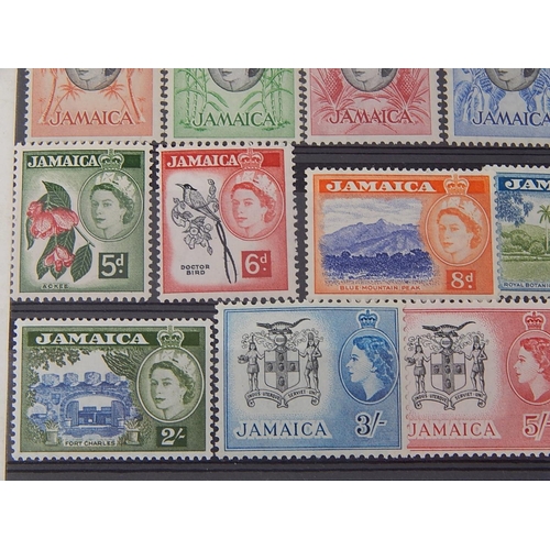 332 - Jamaica: 1956 - 58 definitive set um, faint toning. SG 159 - 74. Cat £95.