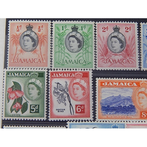 332 - Jamaica: 1956 - 58 definitive set um, faint toning. SG 159 - 74. Cat £95.