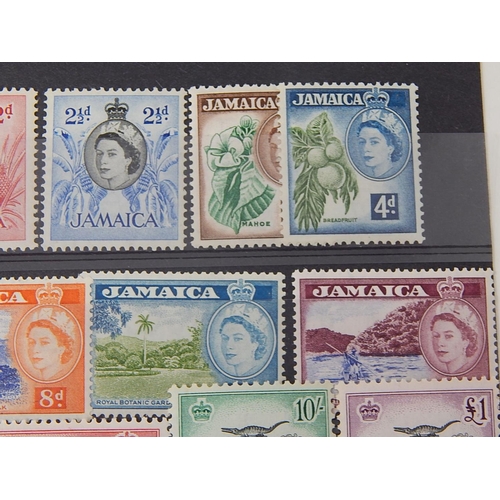 332 - Jamaica: 1956 - 58 definitive set um, faint toning. SG 159 - 74. Cat £95.