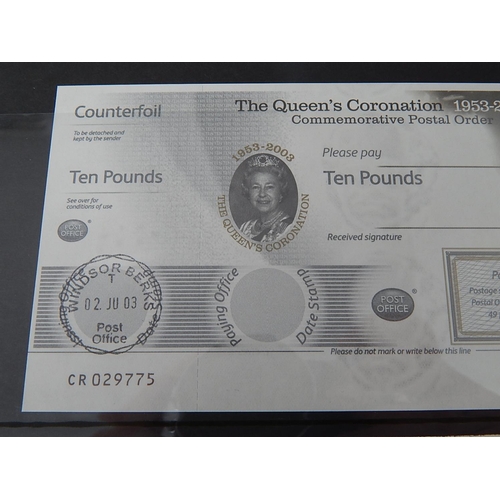 358 - 2003 Queen's Coronation £10 Postal Order Presentation Pack.