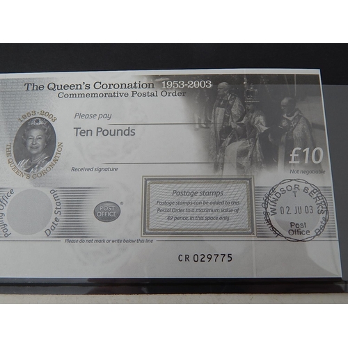 358 - 2003 Queen's Coronation £10 Postal Order Presentation Pack.