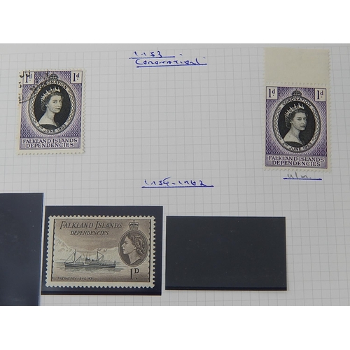 359 - Falkland Islands: 1937 - 60s remaindered mint and used collection on leaves with 1937 coronation x 4... 