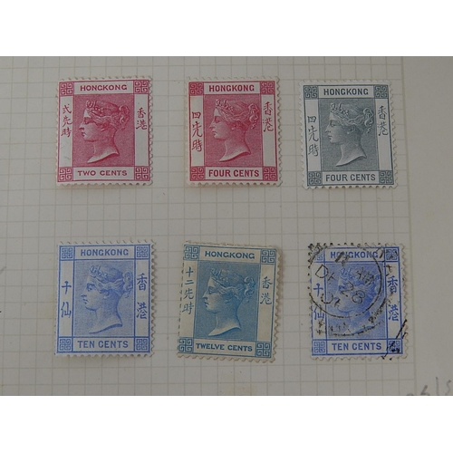 361 - Hong Kong: album page containing various mint QV comprising 2c red, 2c green, 4c red, 4c grey x 2, 5... 