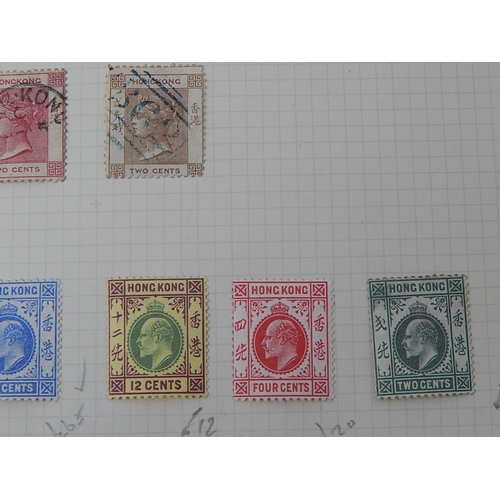 361 - Hong Kong: album page containing various mint QV comprising 2c red, 2c green, 4c red, 4c grey x 2, 5... 