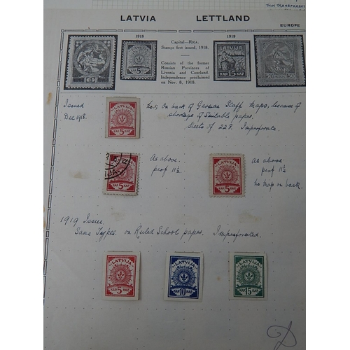 364 - Latvia: collection of mint and used on leaves, much identified with many earlies on piece and severa... 