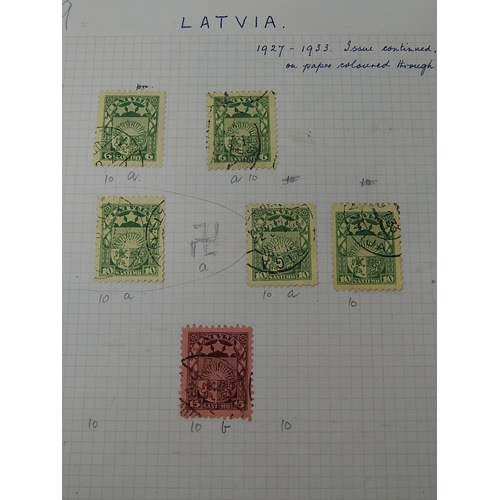 364 - Latvia: collection of mint and used on leaves, much identified with many earlies on piece and severa... 