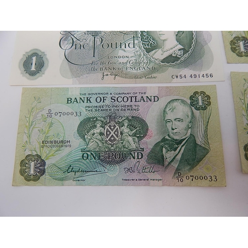 83 - Uncirculated Page £1 Notes, A24 run of 5: Somerset £1 Notes BY25, run of 3: Page £1 Notes CW54, run ... 