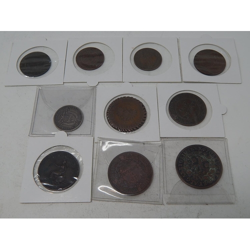 125 - World Coinage to Include: George III Half Penny 1799: French Exposition Medallion 1789: 10 Annes 173... 