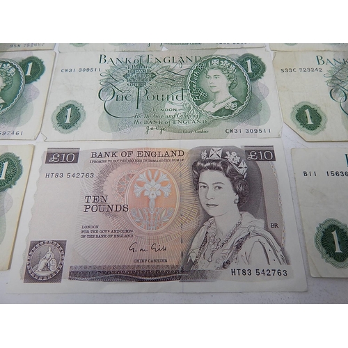 84 - British Bank Notes to Include: Gill £10 Note: Page/O'Brian/Forde/Hollom £1 Notes (18) Forde/Hollom 1... 