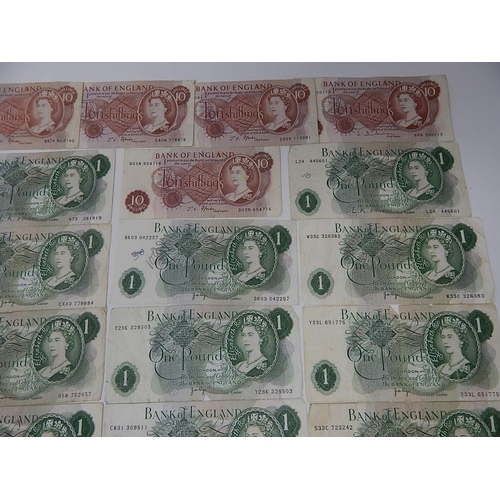 84 - British Bank Notes to Include: Gill £10 Note: Page/O'Brian/Forde/Hollom £1 Notes (18) Forde/Hollom 1... 