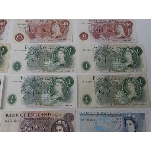 88 - British Bank Notes: Page £10 Note: Page £5 Note: Forde/Page £1 Notes (10) Hollom/O'Brien/Forde 10-/-... 