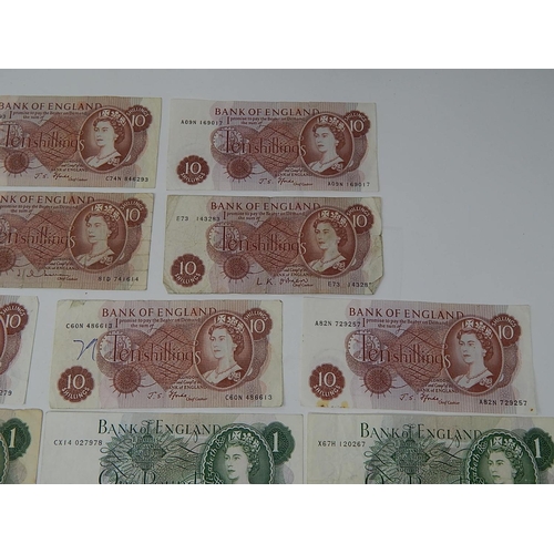 88 - British Bank Notes: Page £10 Note: Page £5 Note: Forde/Page £1 Notes (10) Hollom/O'Brien/Forde 10-/-... 